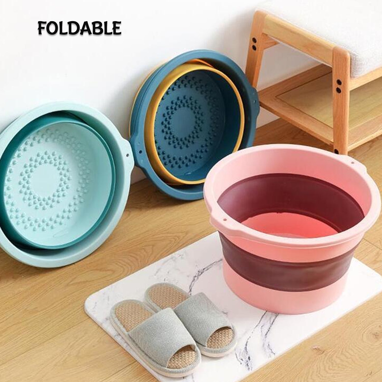 Multi-purpose collapsible tub with handle for foot spa Multi-purpose collapsible tub with handle for foot spa